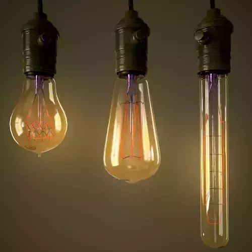 Vintage light bulbs Set PBR 