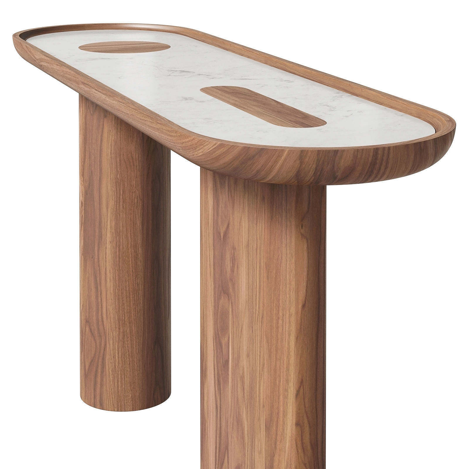 Italian Elements oval walnut console 3D model_3