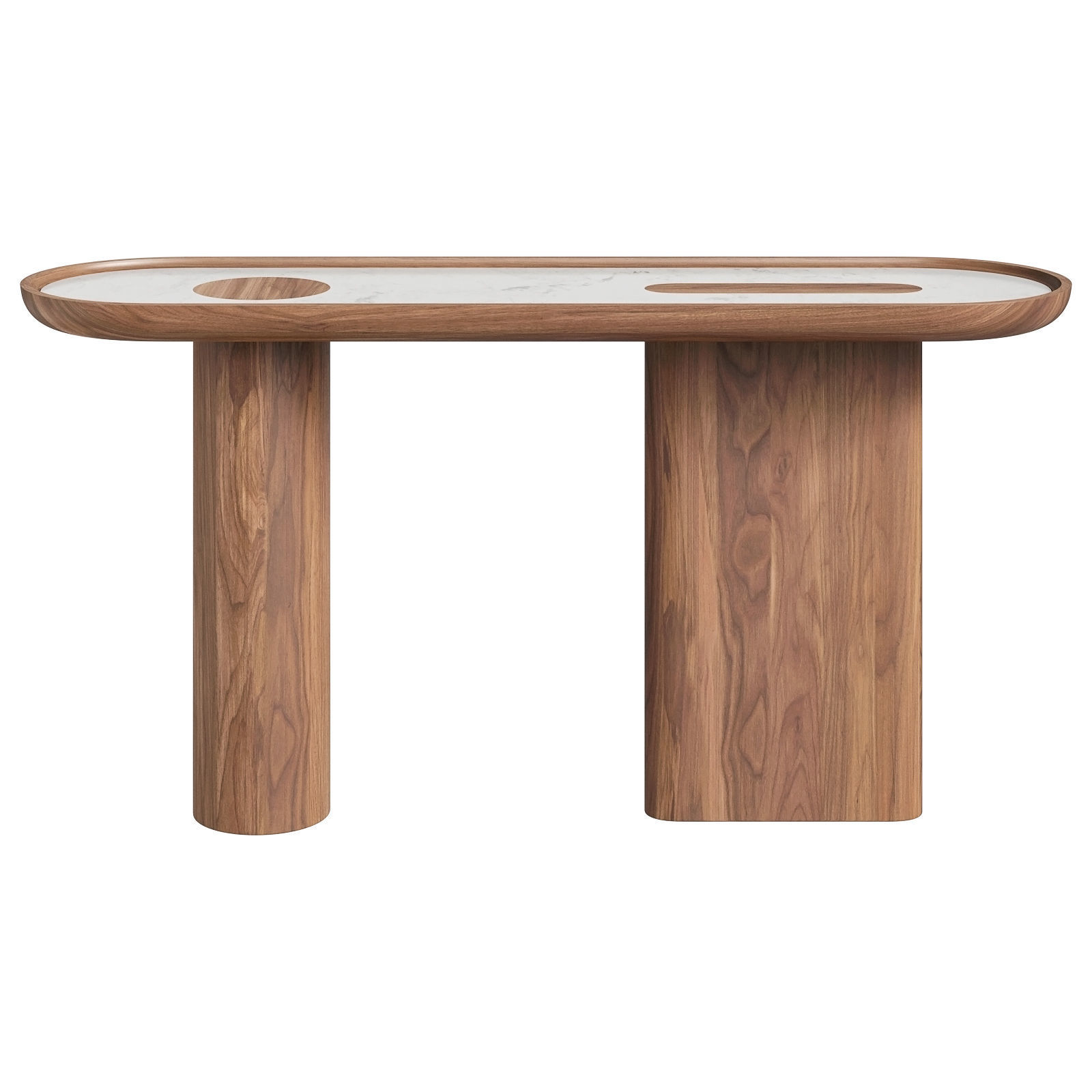 Italian Elements oval walnut console 3D model_1