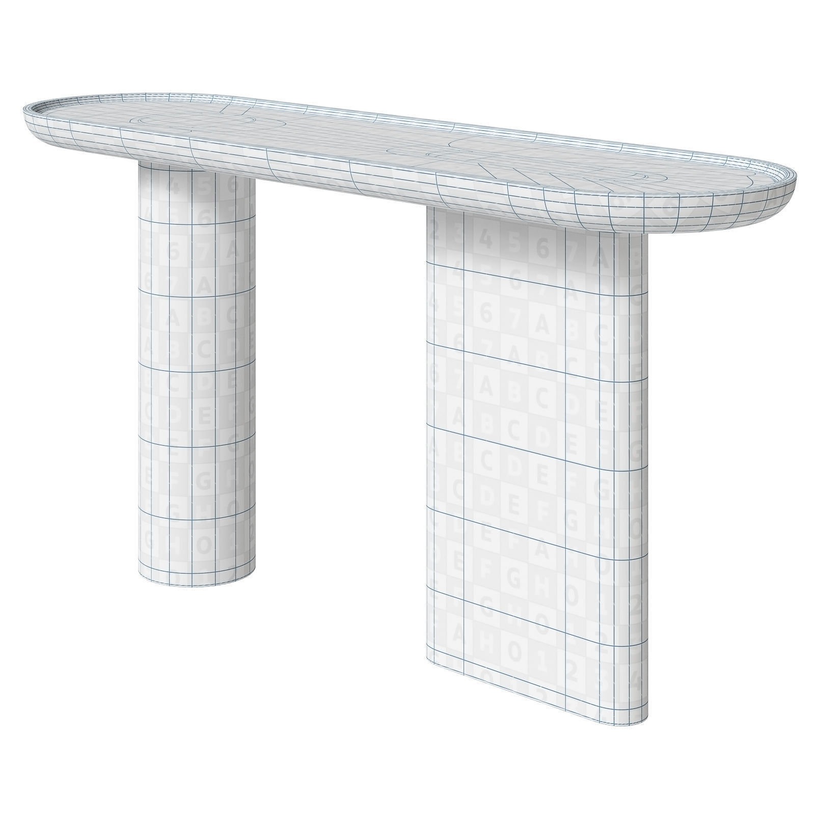 Italian Elements oval walnut console 3D model_5