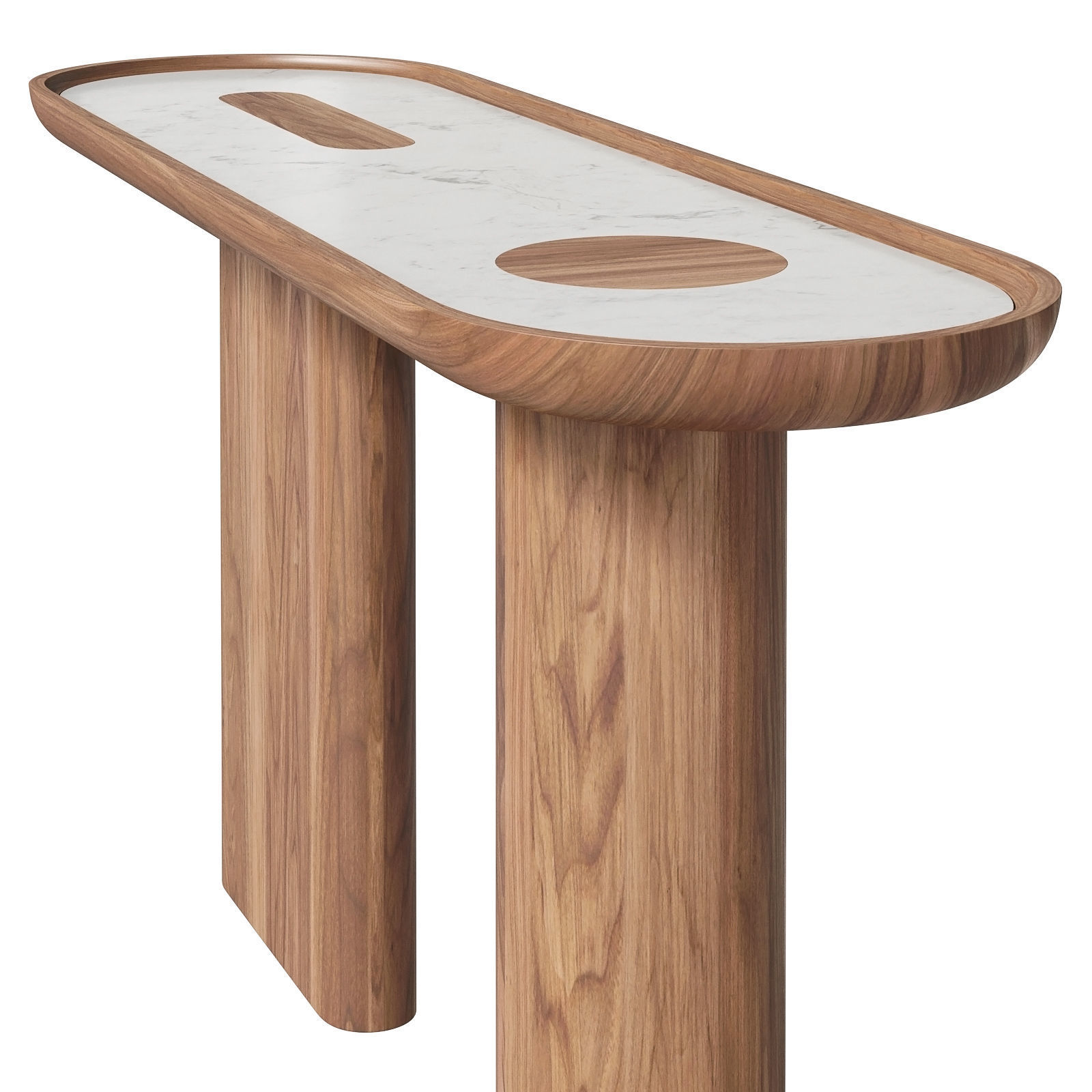 Italian Elements oval walnut console 3D model_2