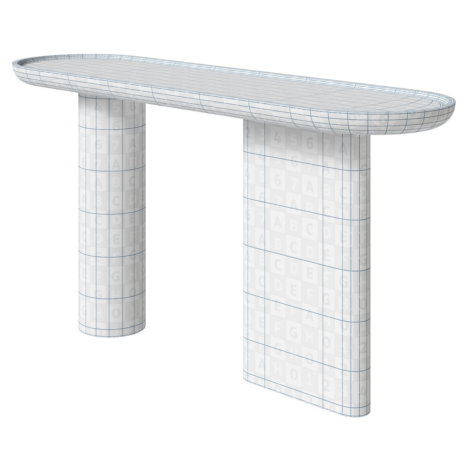 Italian Elements oval console 3D model_5