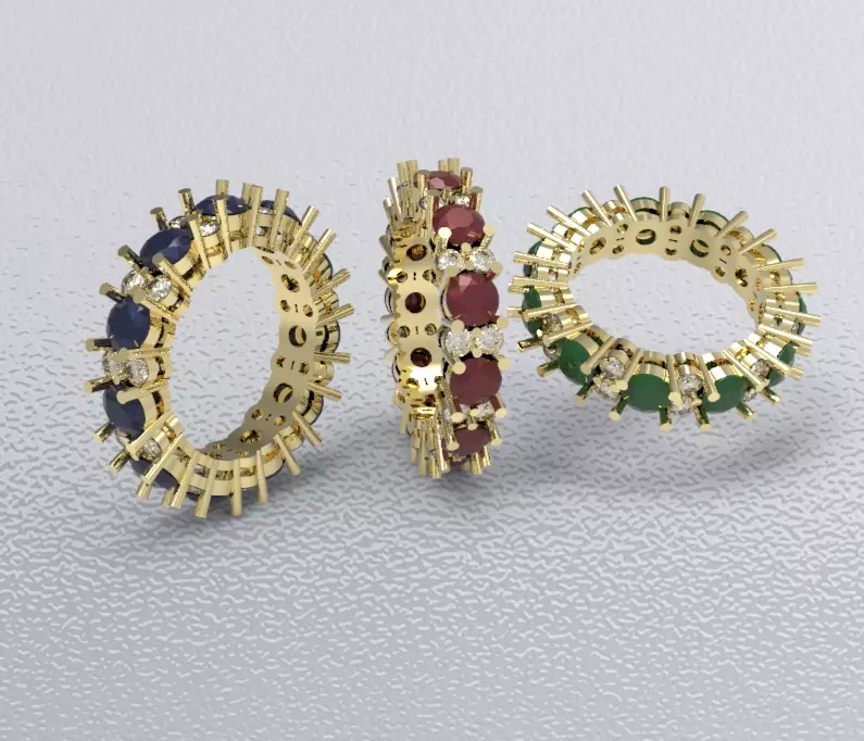 Colored-wedding-rings 3D print model