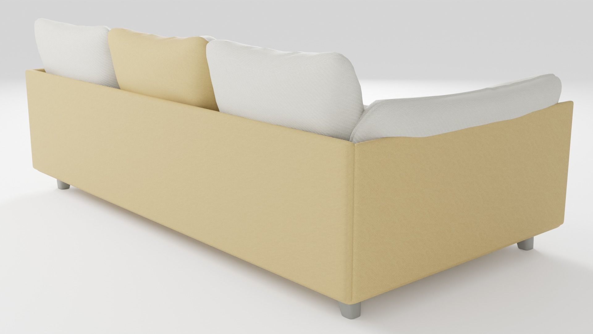 The sofa in a modern style is made of light-colored fabric 3D model_2