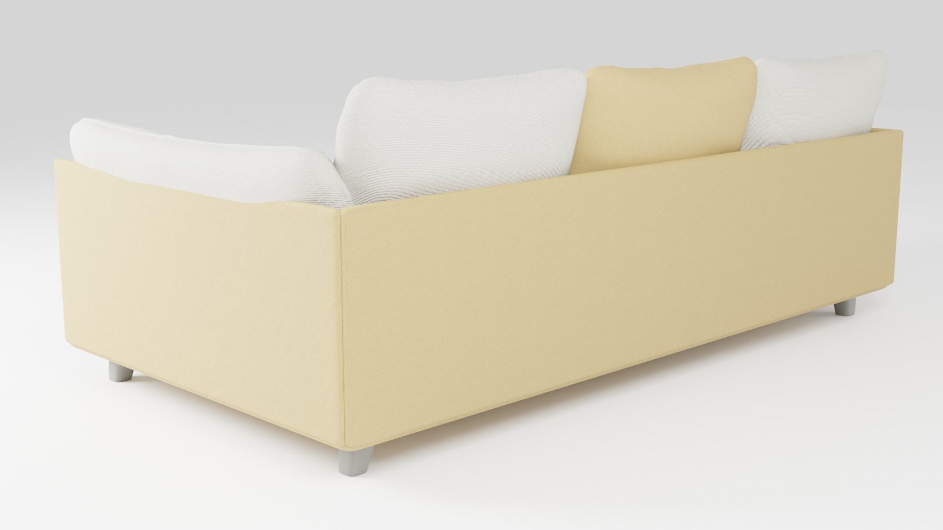 The sofa in a modern style is made of light-colored fabric 3D model_3