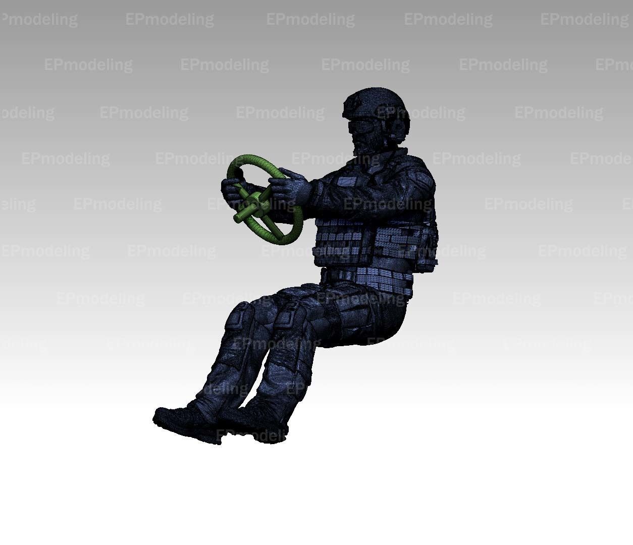 soldier usa driver 3D print model_10