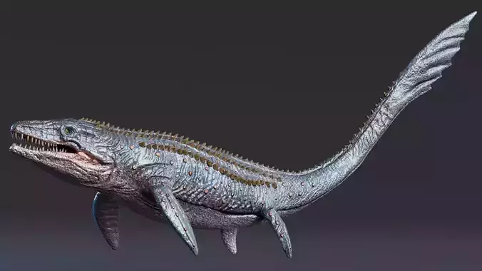 Low poly Realistic Dinosaur - Mosasaur