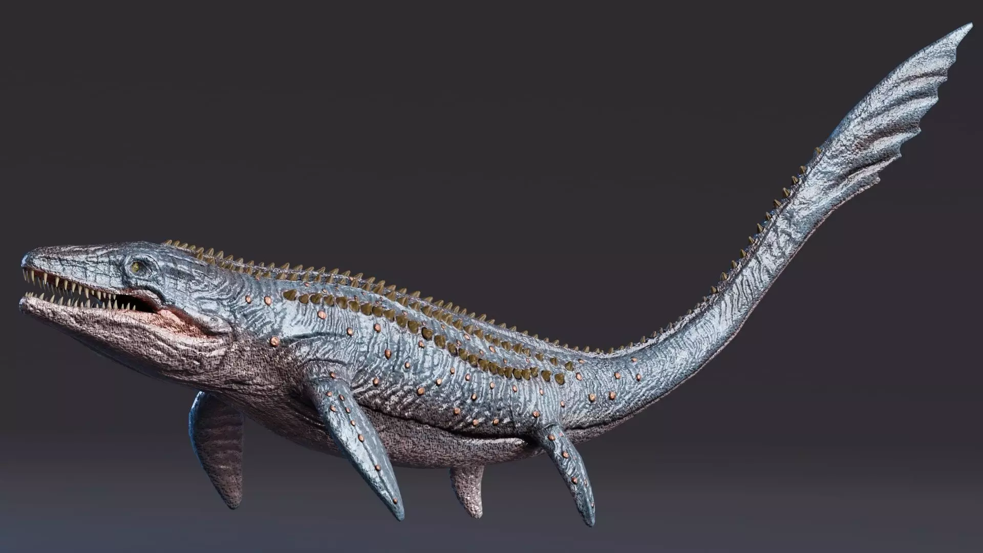 Low poly Realistic Dinosaur - Mosasaur Low-poly 3D model_0