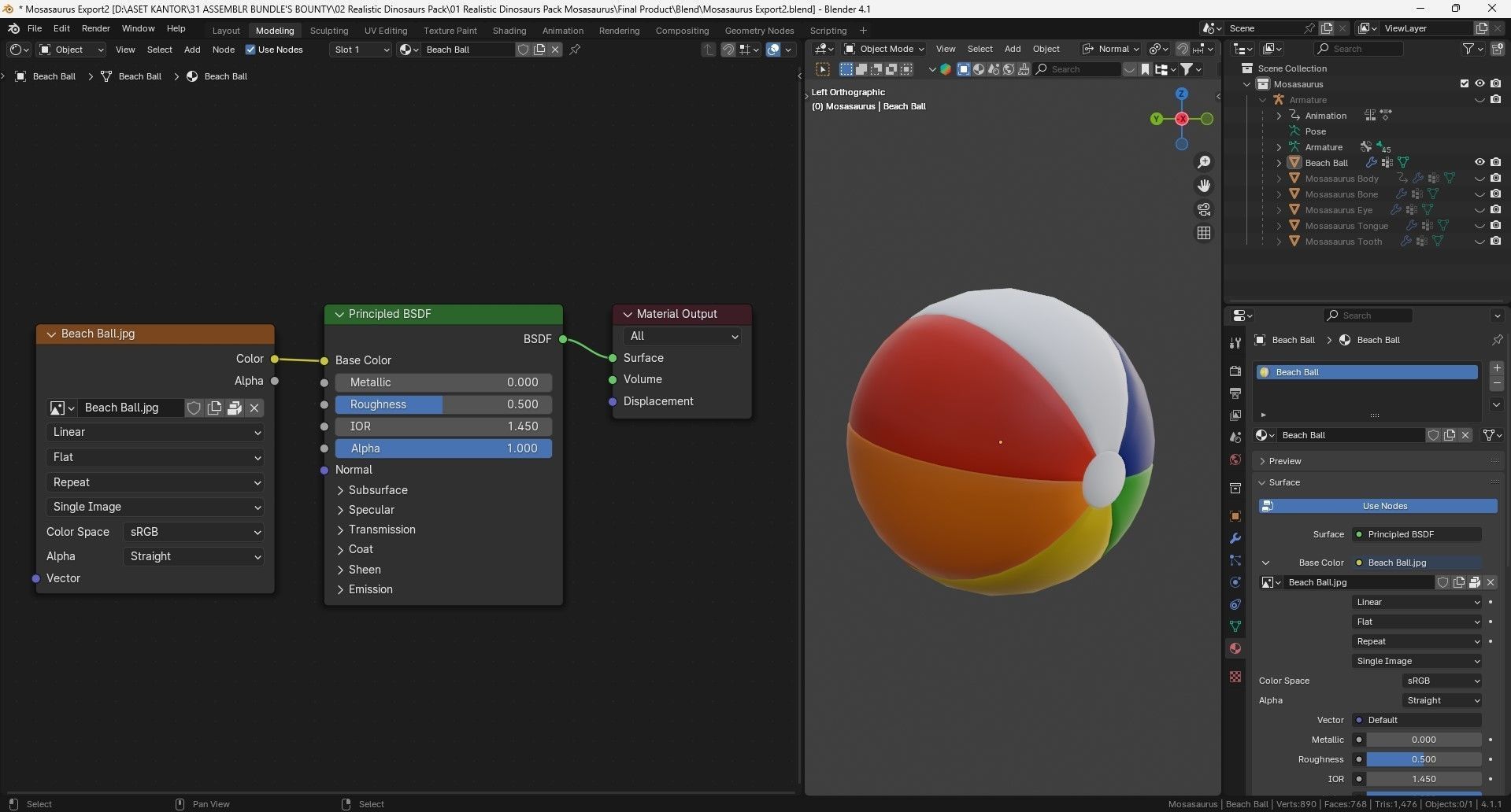 Low poly Realistic Dinosaur - Mosasaur Low-poly 3D model_15
