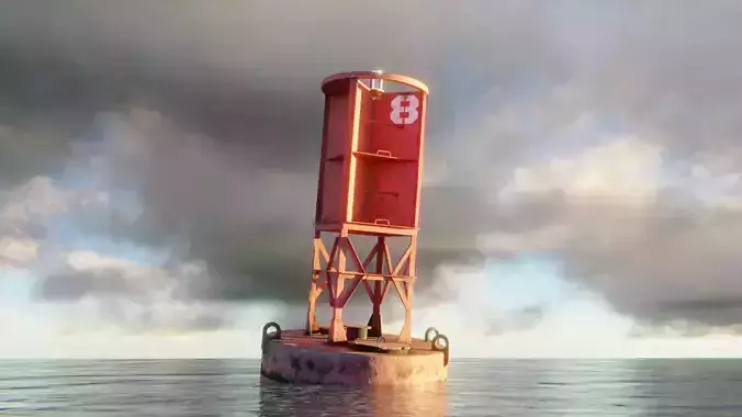 Sea Buoy Low-poly 3D model
