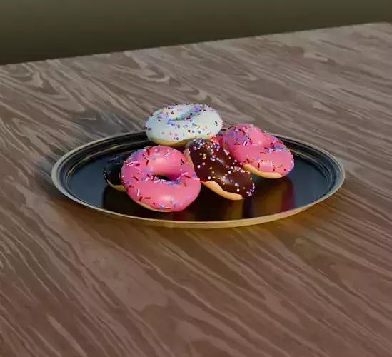 Colorful donuts with alotof mesh detailed 