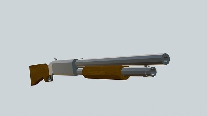 Shotgun Low-poly 3D model