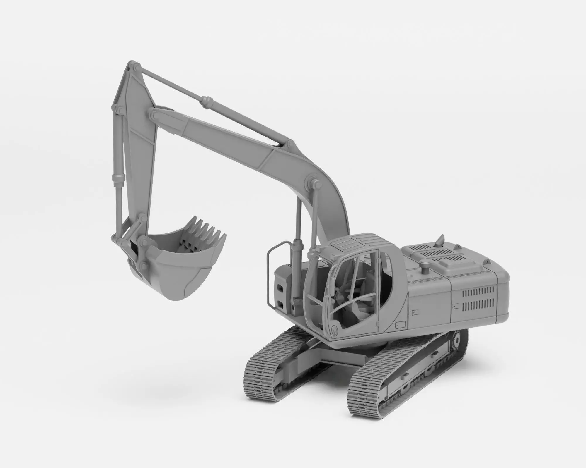 JCB Excavator - H0 scale construction equipment kit 3D print model_0