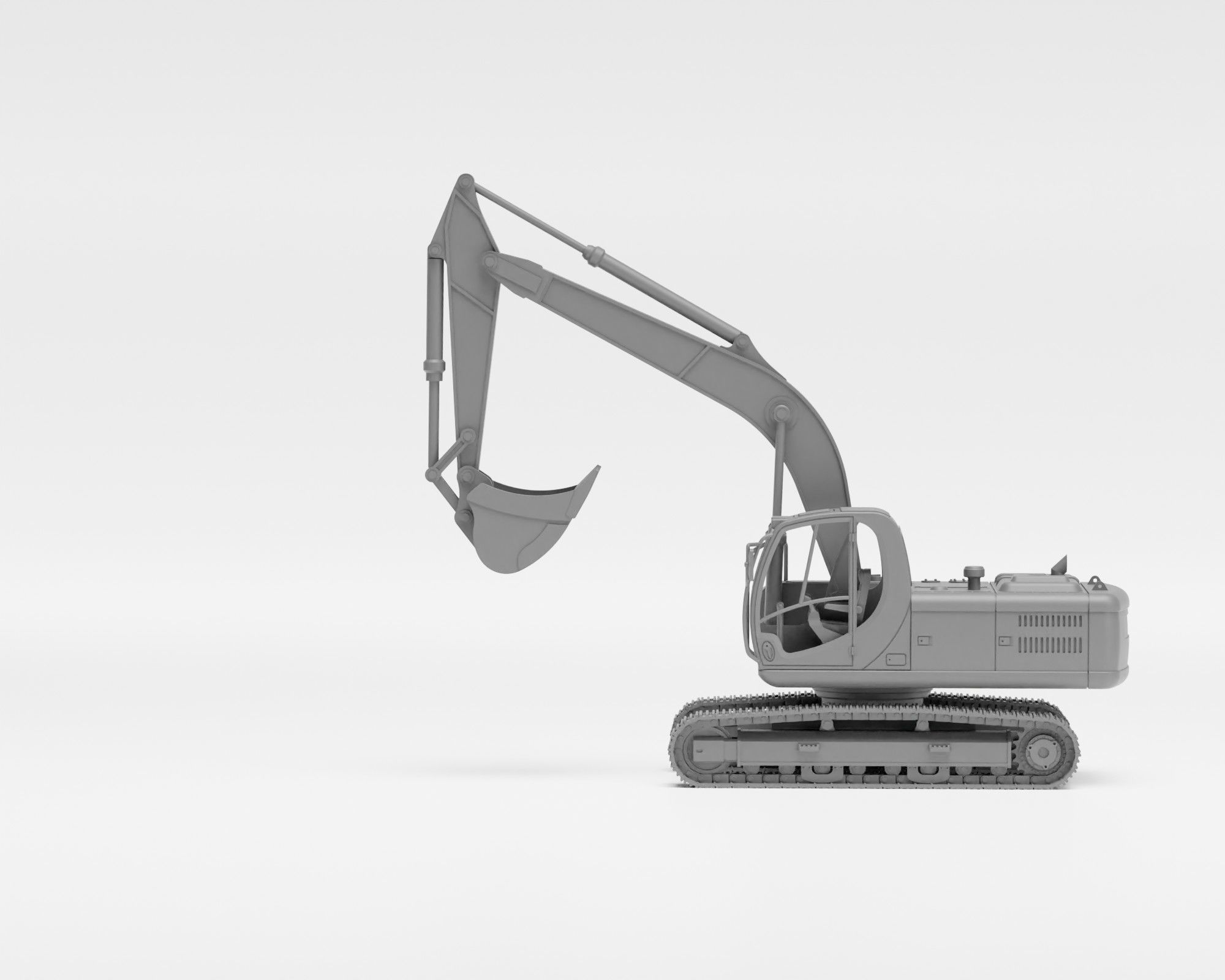 JCB Excavator - H0 scale construction equipment kit 3D print model_7