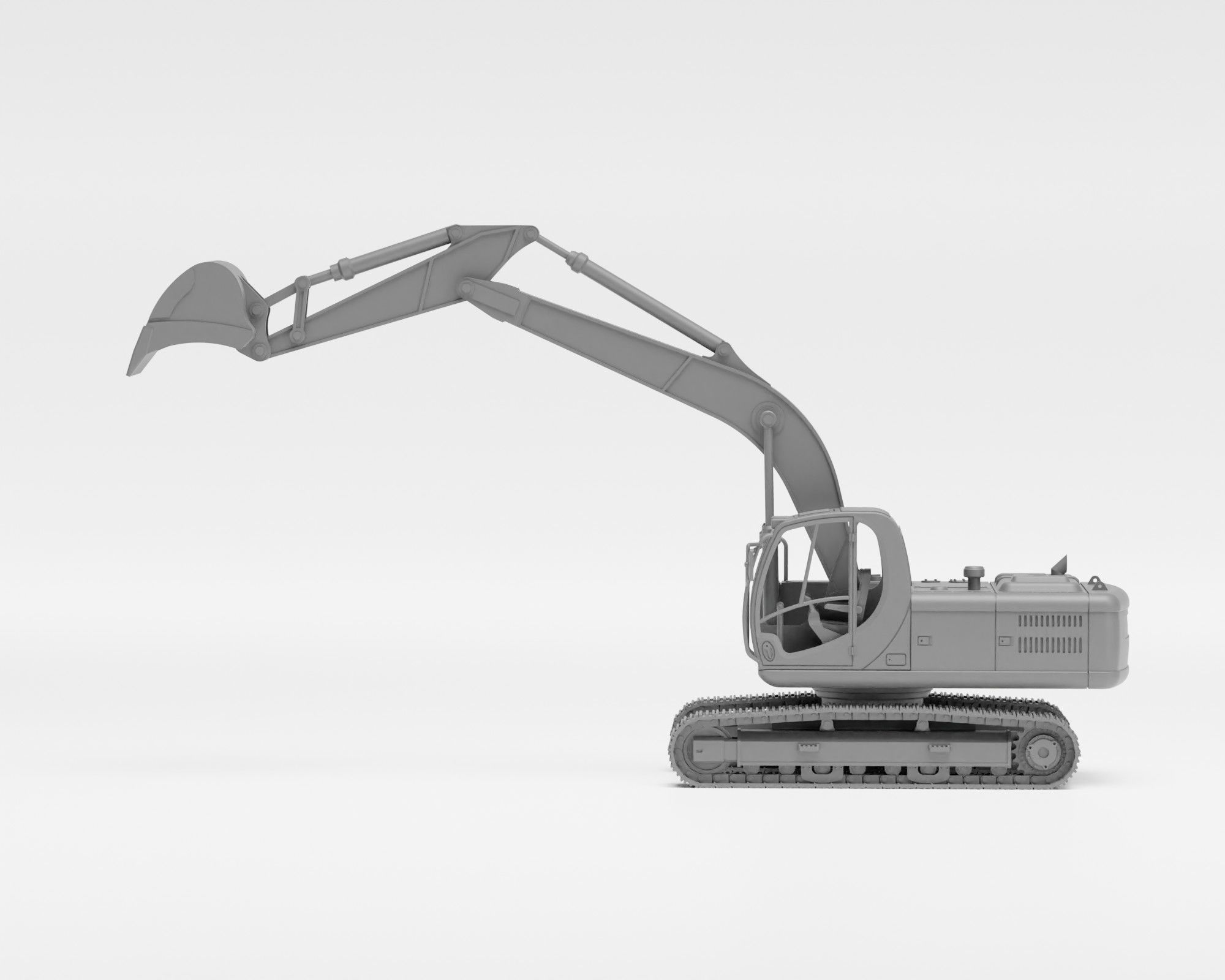 JCB Excavator - H0 scale construction equipment kit 3D print model_8