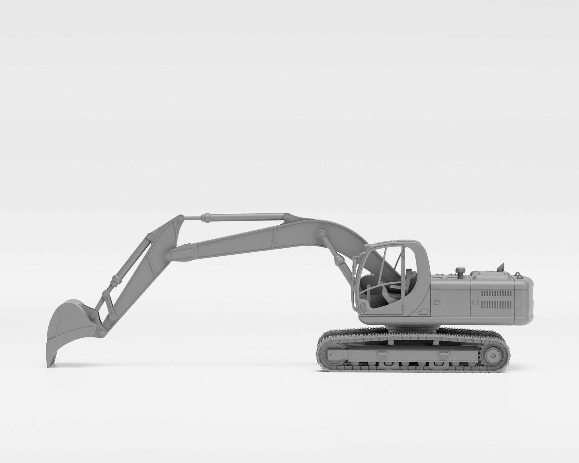 JCB Excavator - H0 scale construction equipment kit 3D print model_9