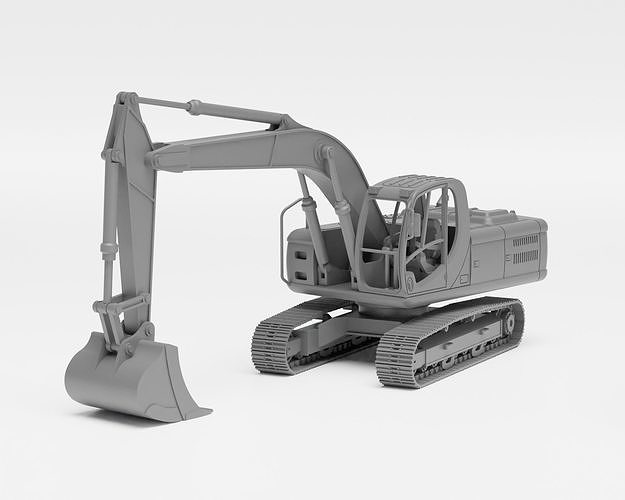 JCB Excavator - H0 scale construction equipment kit 3D print model 3