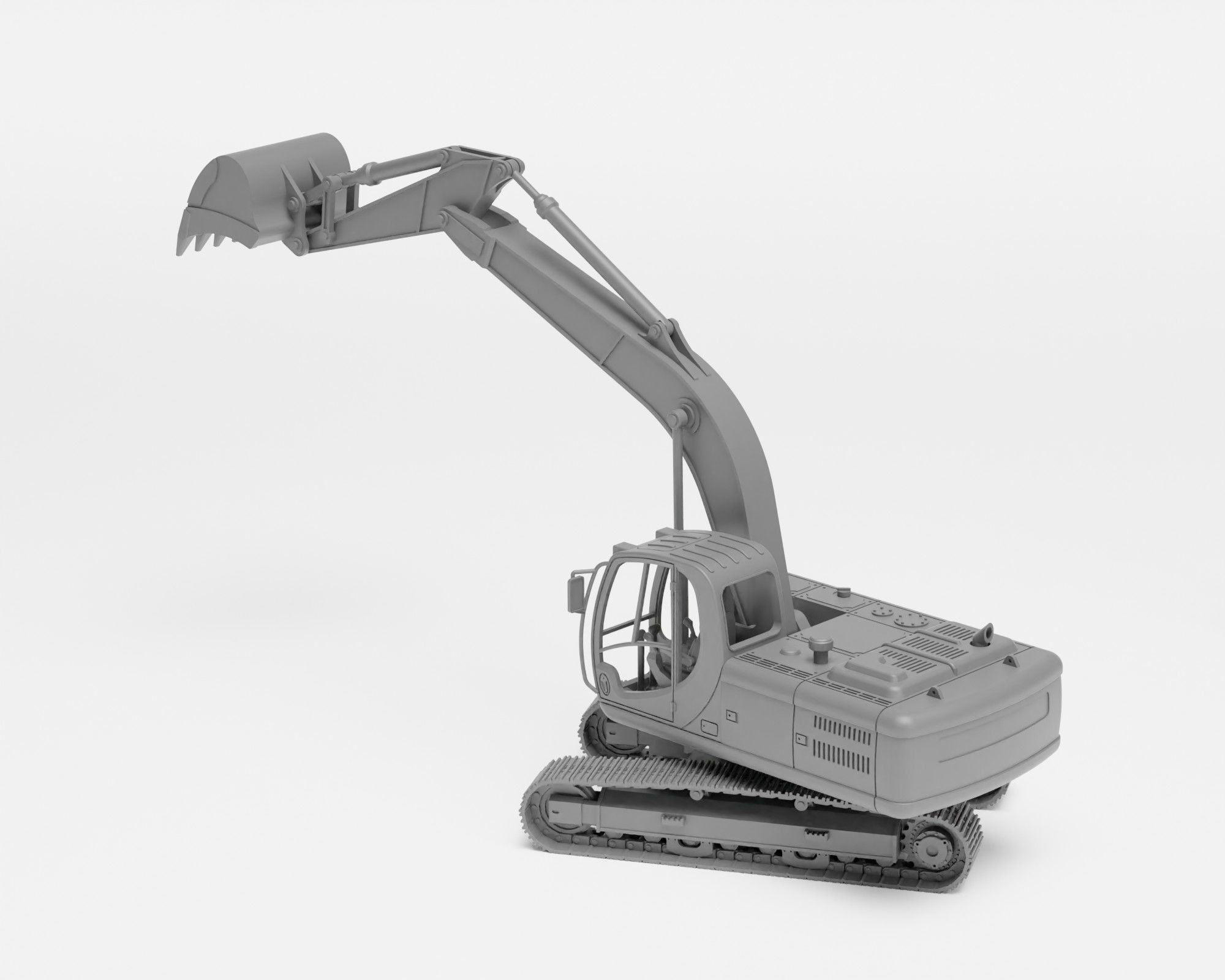 JCB Excavator - H0 scale construction equipment kit 3D print model_1