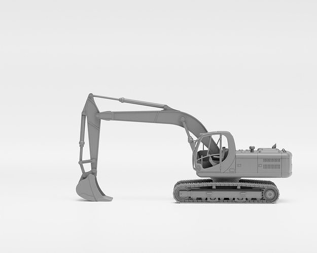 JCB Excavator - H0 scale construction equipment kit 3D print model 7