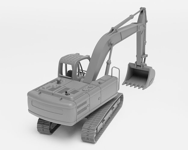 JCB Excavator - H0 scale construction equipment kit 3D print model 4