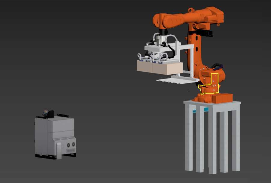 dismantling and palletizing robot workstation Low-poly 3D model_3