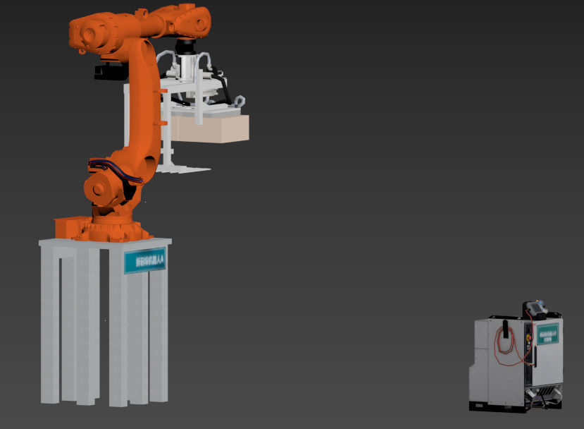 dismantling and palletizing robot workstation Low-poly 3D model_4