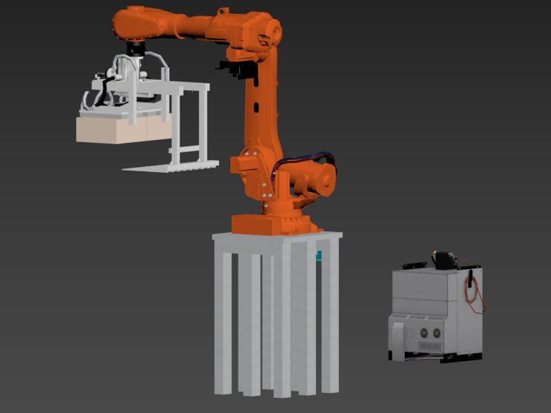 dismantling and palletizing robot workstation Low-poly 3D model_6