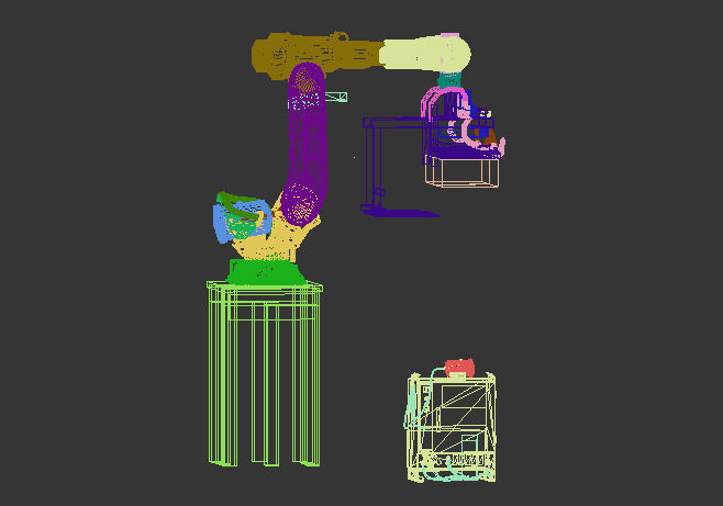 dismantling and palletizing robot workstation Low-poly 3D model_1