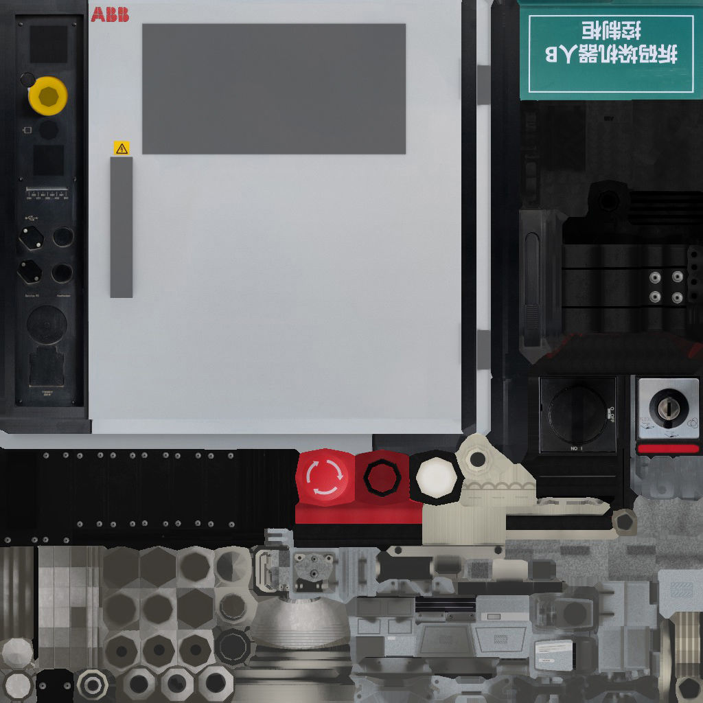 dismantling and palletizing robot workstation Low-poly 3D model_5