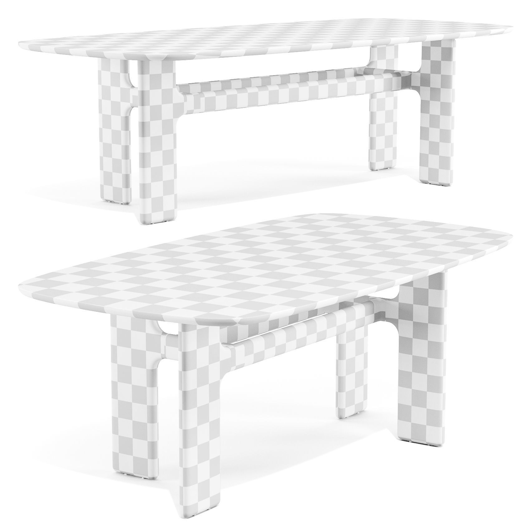Bonaldo Hippos Wood - Dining Tables 3D model_4