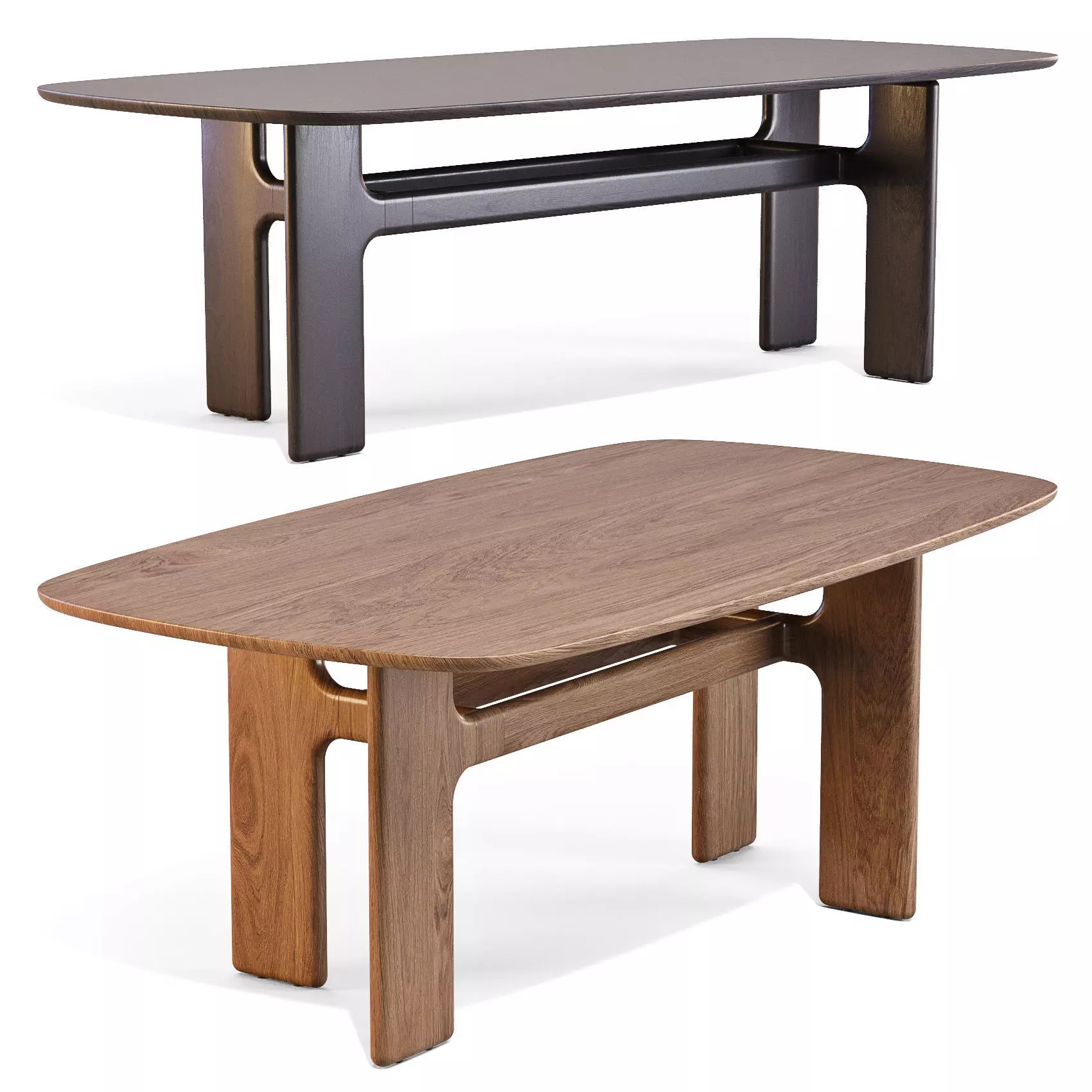 Bonaldo Hippos Wood - Dining Tables 3D model_0