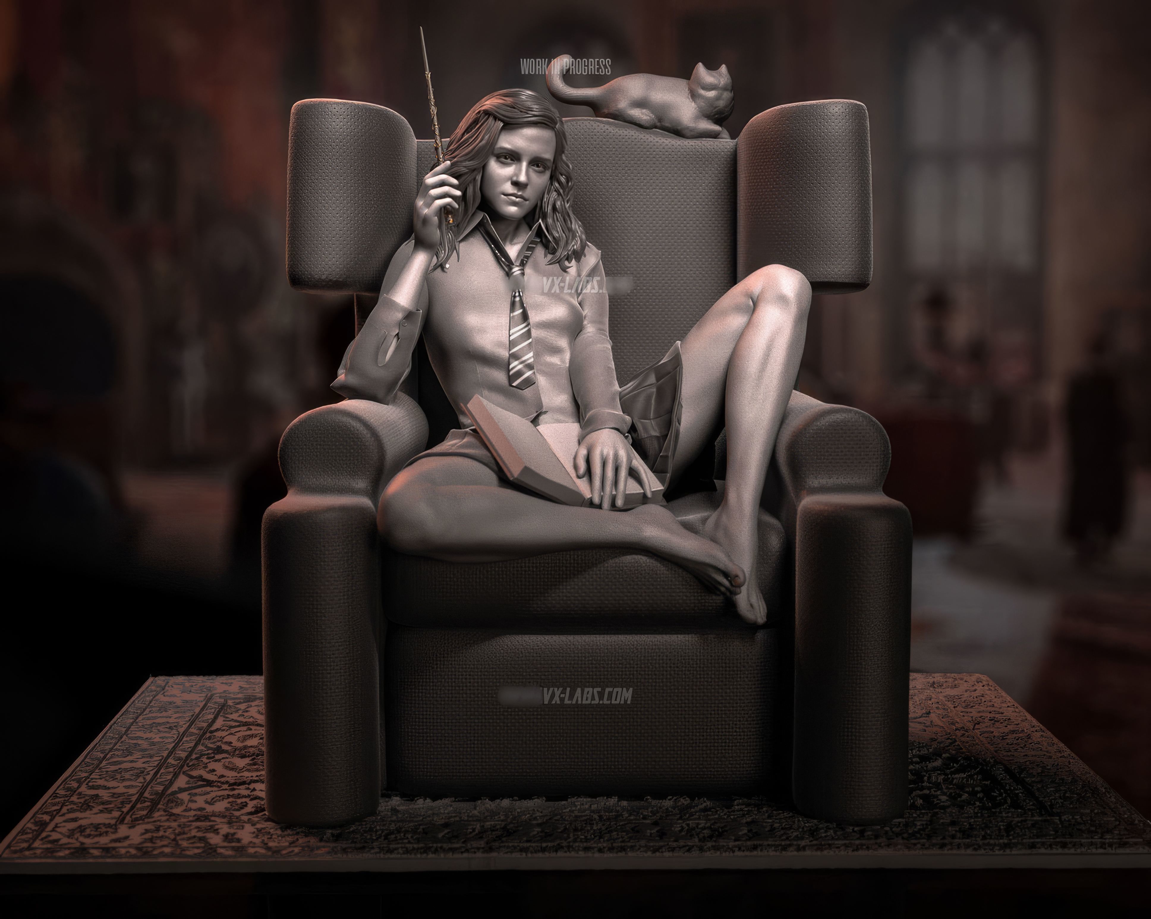 Hermione in the Common Room 3D print model_3