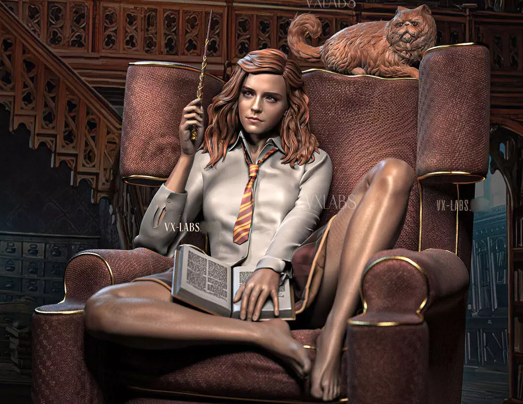 Hermione in the Common Room 3D print model_0