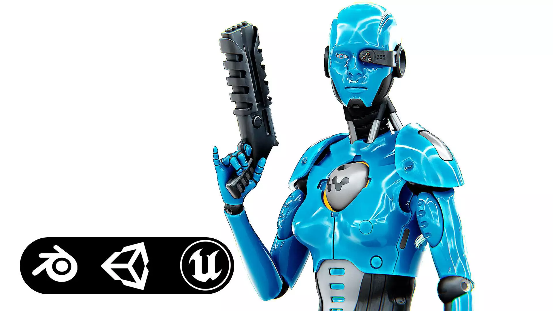 ANDROID GENESIS-X  Rigged for Unreal Engine - Unity - MIXAMO 3D model_0