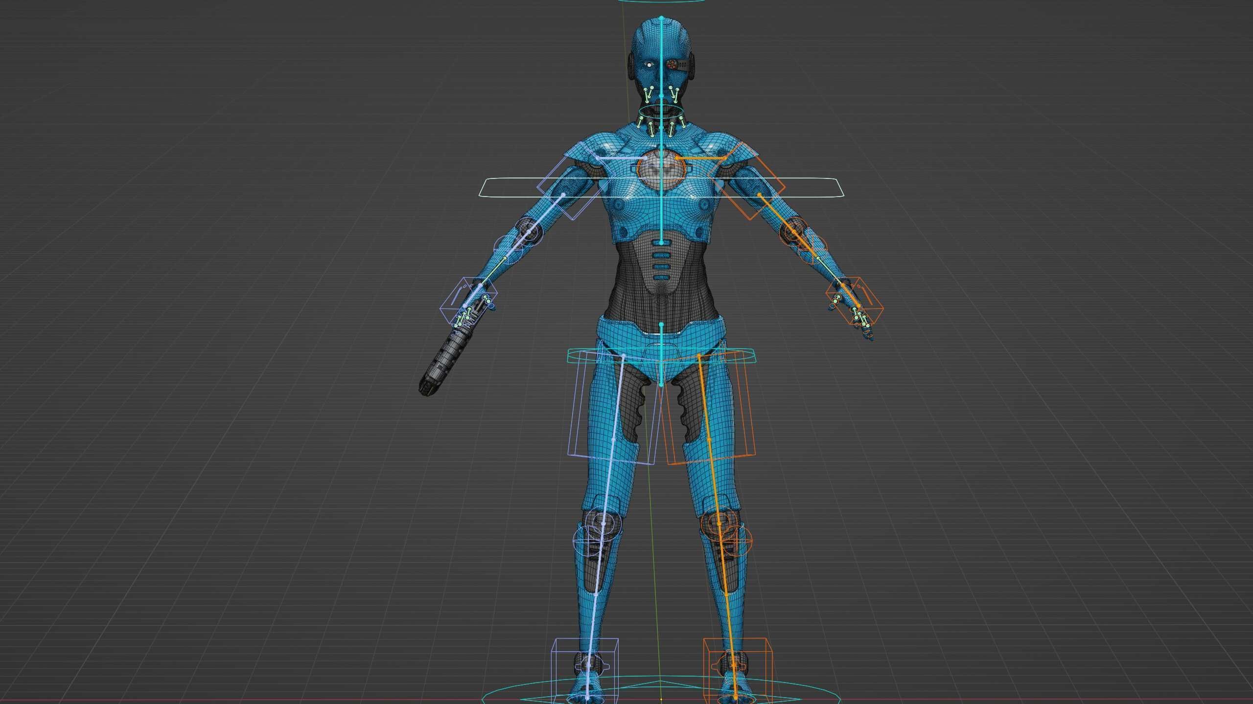 ANDROID GENESIS-X  Rigged for Unreal Engine - Unity - MIXAMO 3D model_39