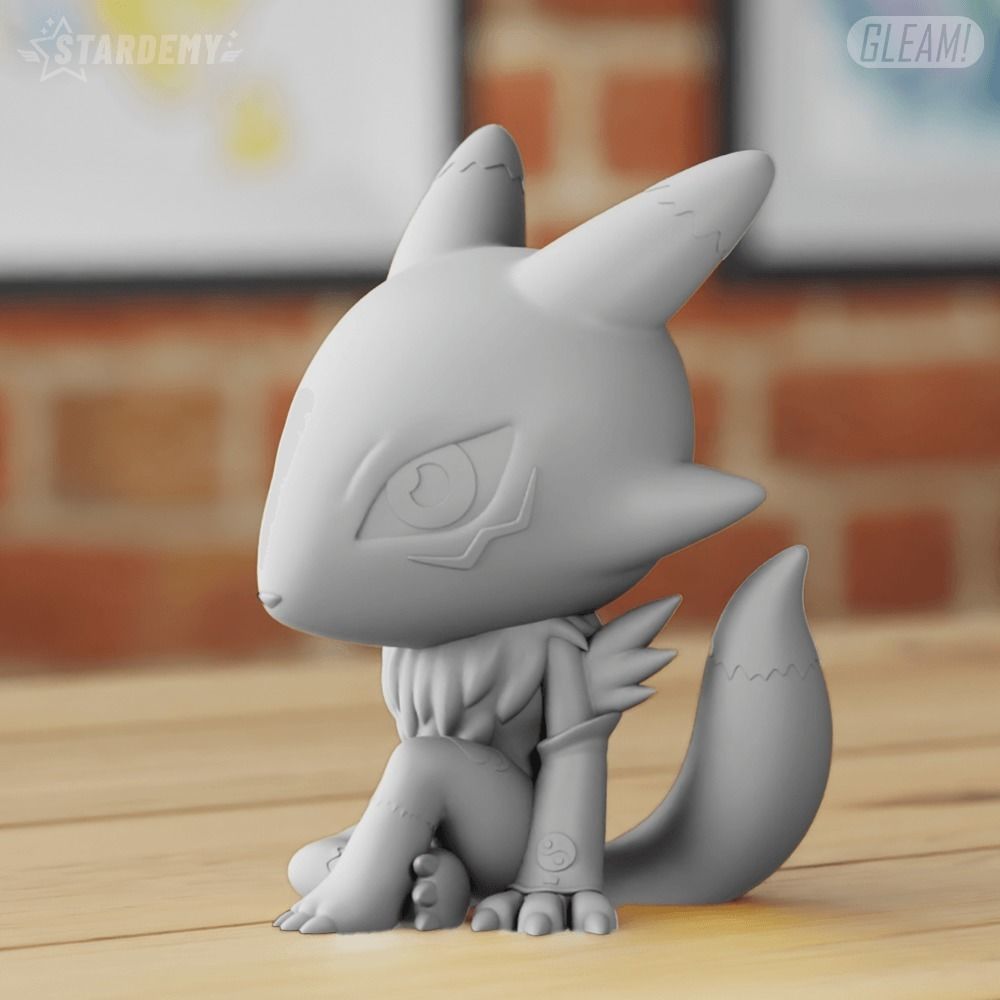 Renamon Chibi 2 models Digimon Tamers 3D print model_5