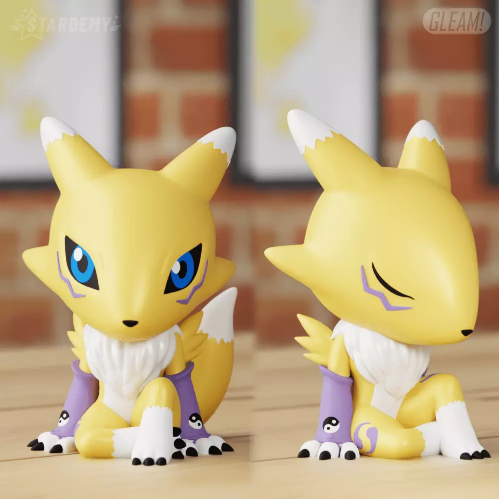 Renamon Chibi 2 models Digimon Tamers 3D print model_0