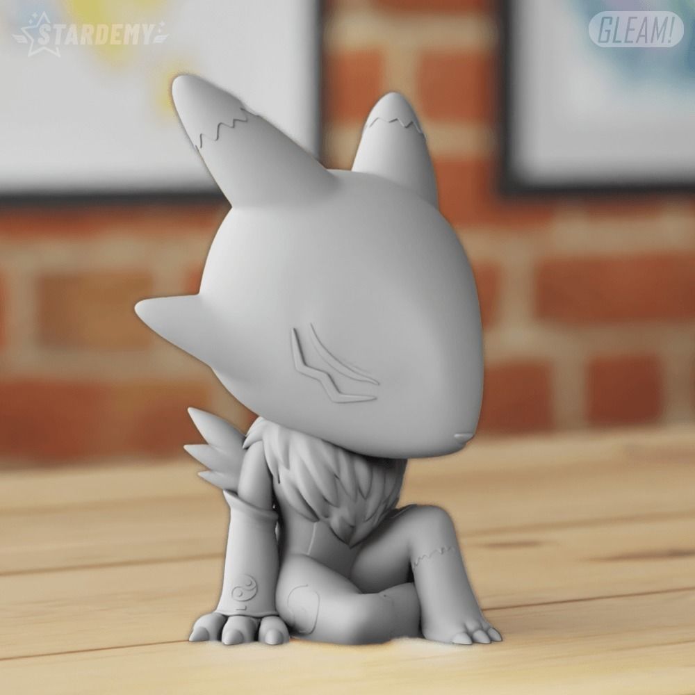 Renamon Chibi 2 models Digimon Tamers 3D print model_7