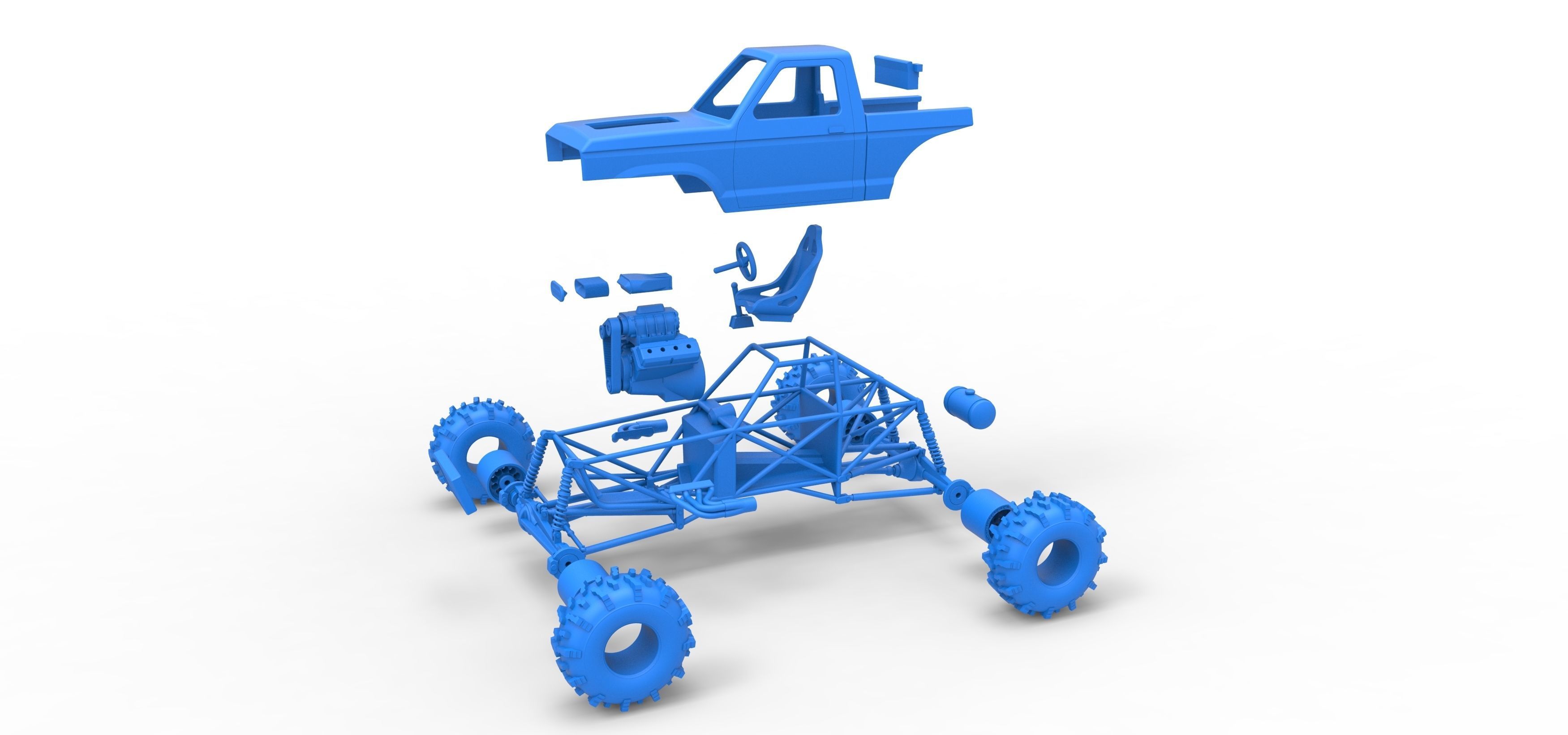 Mud dragster Version 4 Scale 1 to 25 3D print model_35