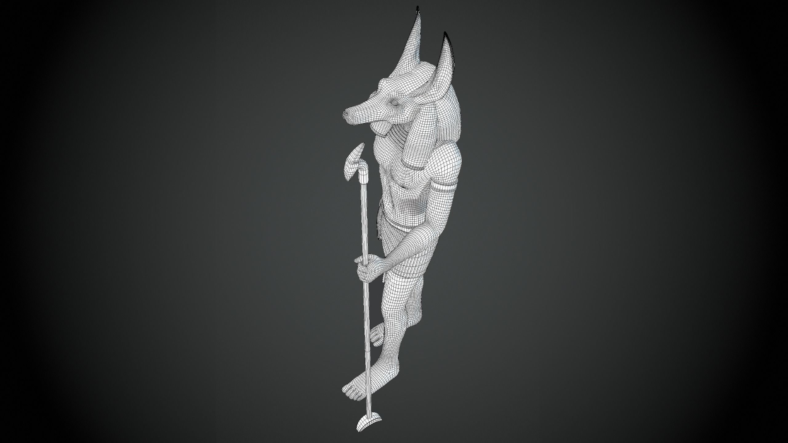 Anubis Statue Low-poly 3D model_11