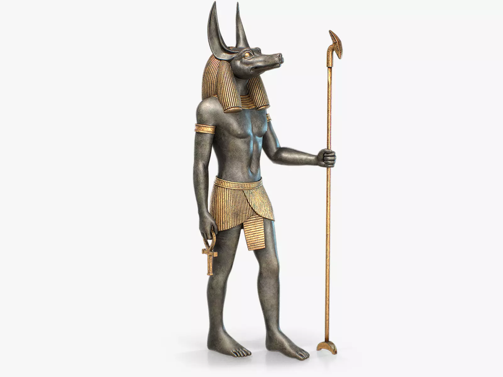 Anubis Statue Low-poly 3D model_0