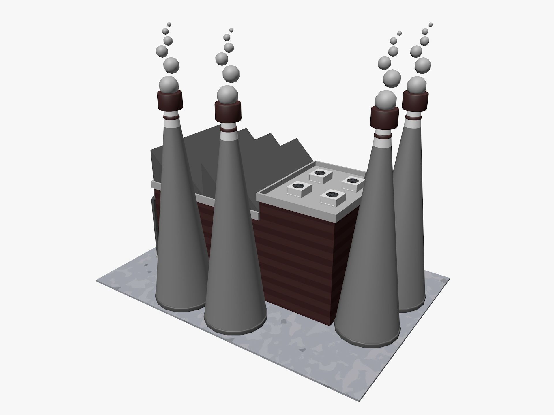 Cartoon Factory Low-poly 3D model_3