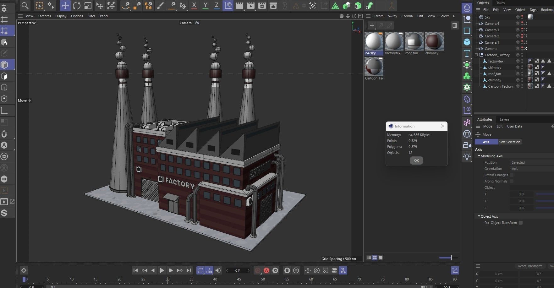 Cartoon Factory Low-poly 3D model_10