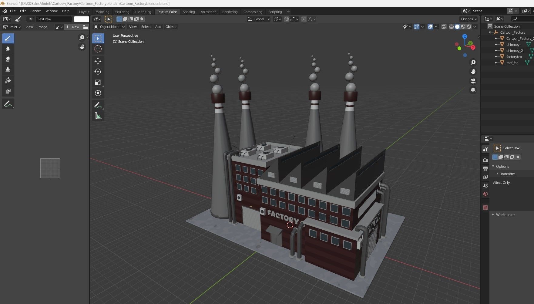 Cartoon Factory Low-poly 3D model_11