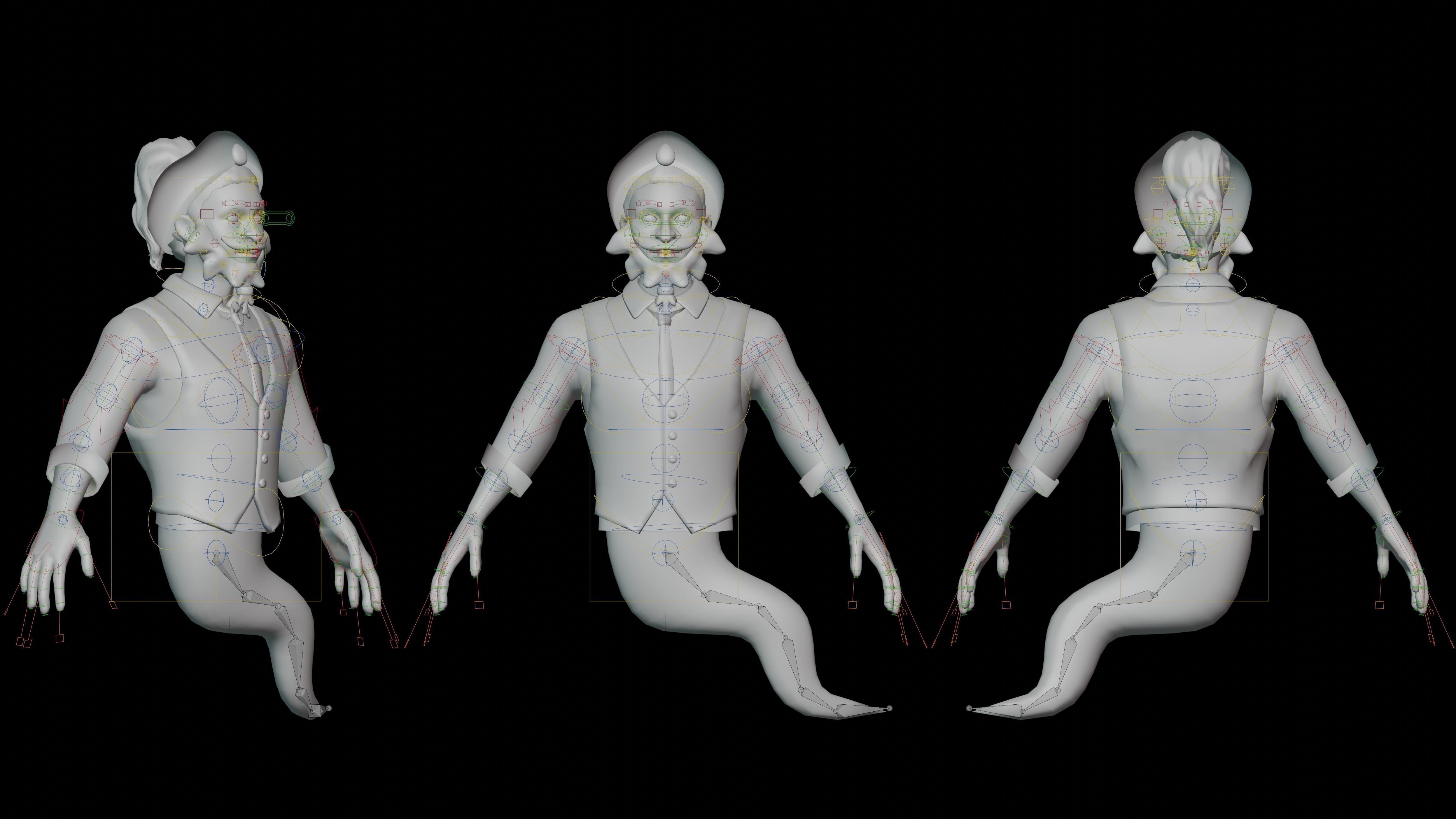 Azure Jinn 3D Character For Animation Low-poly 3D model_1