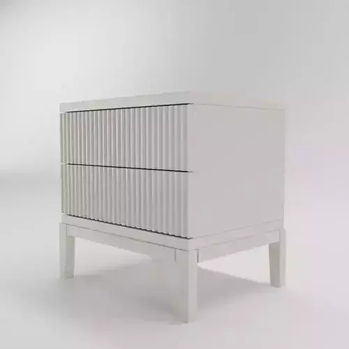 Amur Wide Bedside Two Drawer Nightstand 