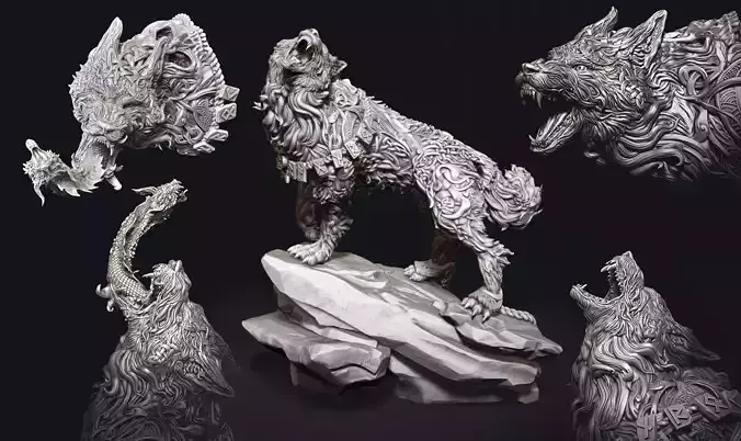Wolf Fenrir 3D print model 3D print model