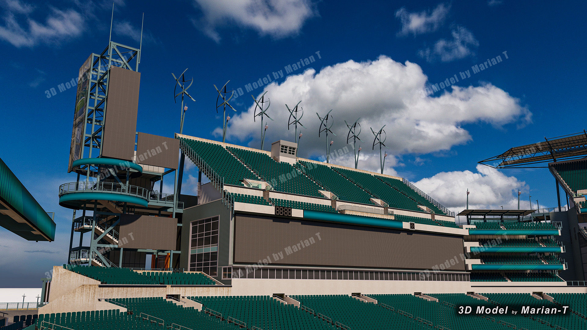 Lincoln Financial Field Stadium - Philadelphia USA  Low-poly 3D model_15