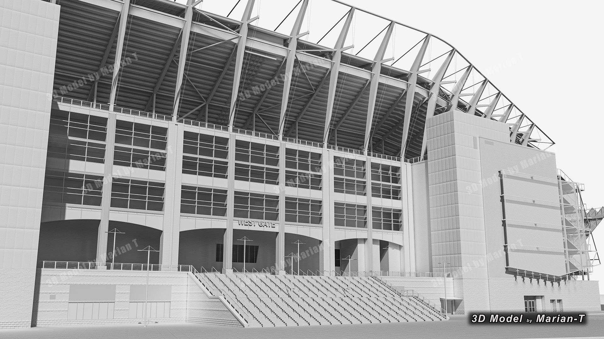 Lincoln Financial Field Stadium - Philadelphia USA  Low-poly 3D model_46