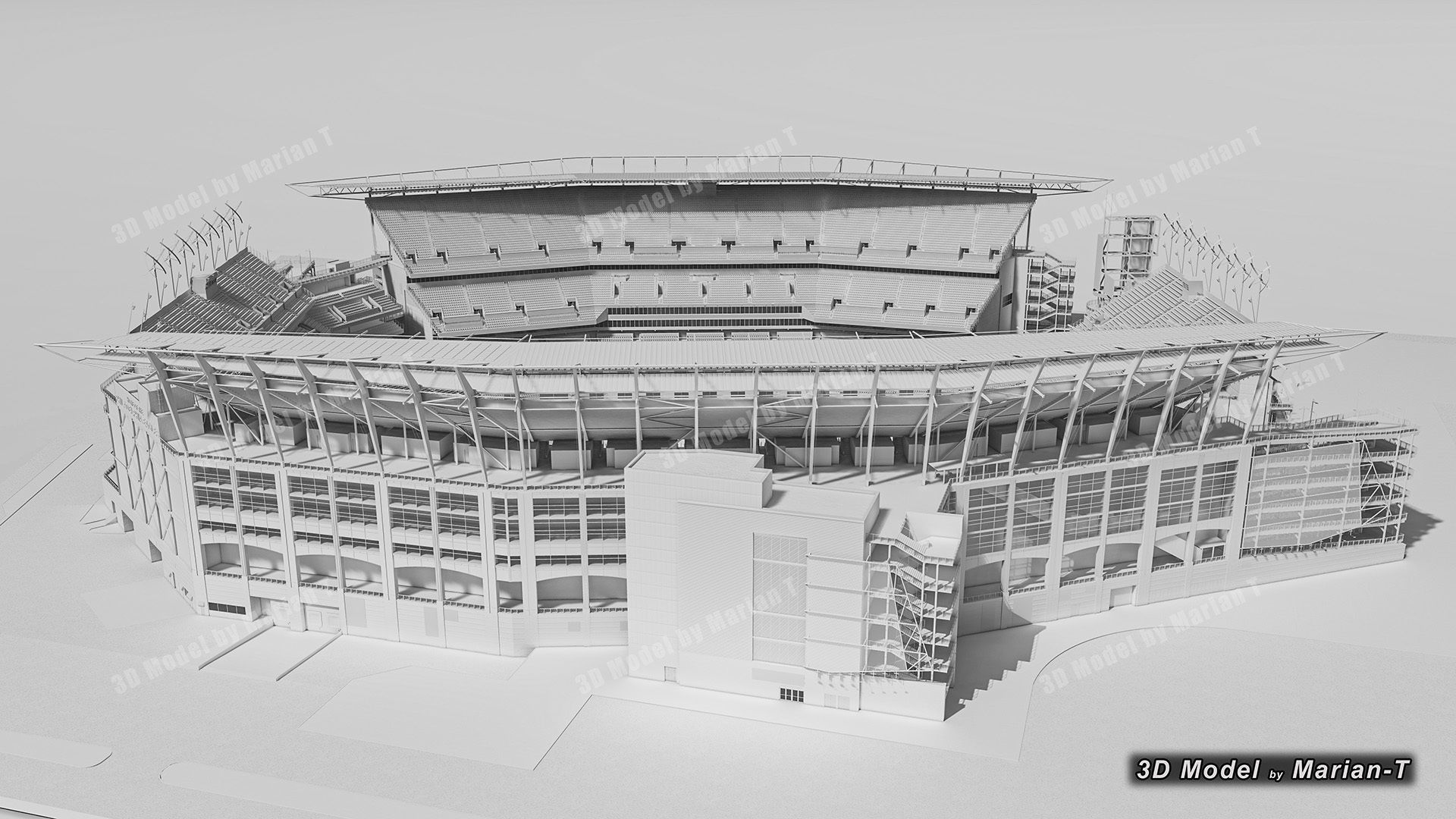 Lincoln Financial Field Stadium - Philadelphia USA  Low-poly 3D model_34